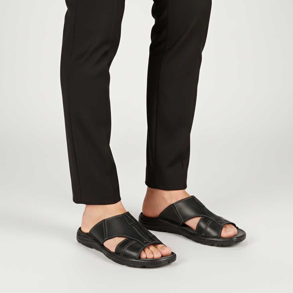 Klapki i sandały męskie Naturfeet KMO1BL czarne - zdjecie 2