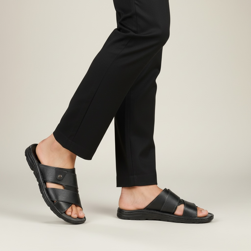 Klapki i sandały męskie Naturfeet KMO2BL czarne - zdjecie 2