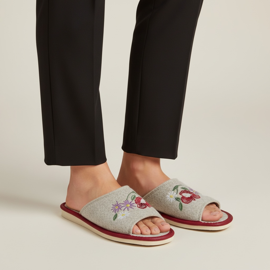 Kapcie damskie z haftem Naturfeet PKO10 - zdjecie 2