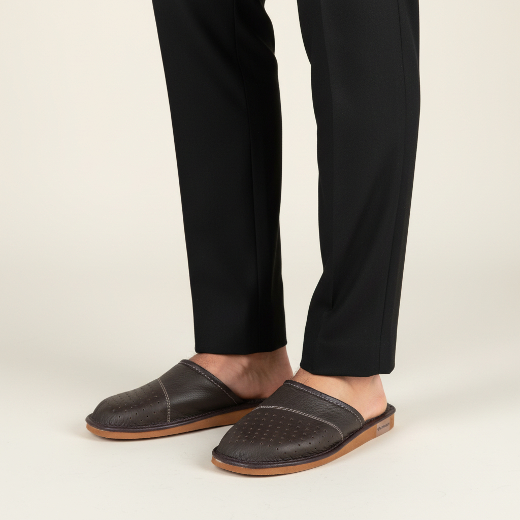 Kapcie męskie Naturfeet PMW1BL brązowe - zdjecie 2