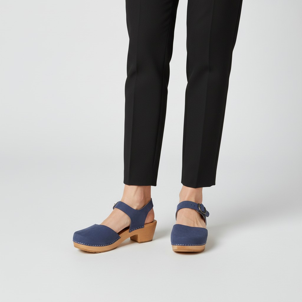 Chodaki damskie na drewnianym obcasie Naturfeet DKC2RE czerwone - zdjecie 2